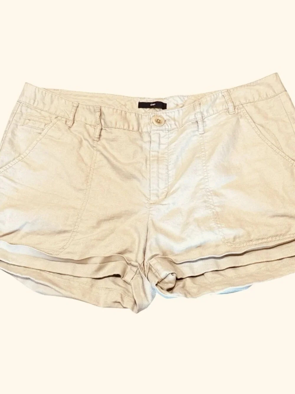 Gap Y2K Womens Size 12 Linen Blend Beige 3